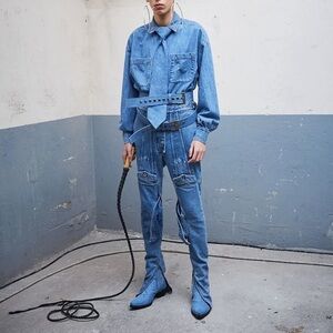 Diesel Red Tag Blue Shayne Oliver Edition Jacket Pocket Jeans In Indi Indigo 24